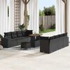 vidaXL Set Divano da Giardino con cuscino 11 pcs Nero polyrattan