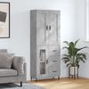 vidaXL Credenza Grigio Cemento 69,5x34x180 cm in Legno Multistrato