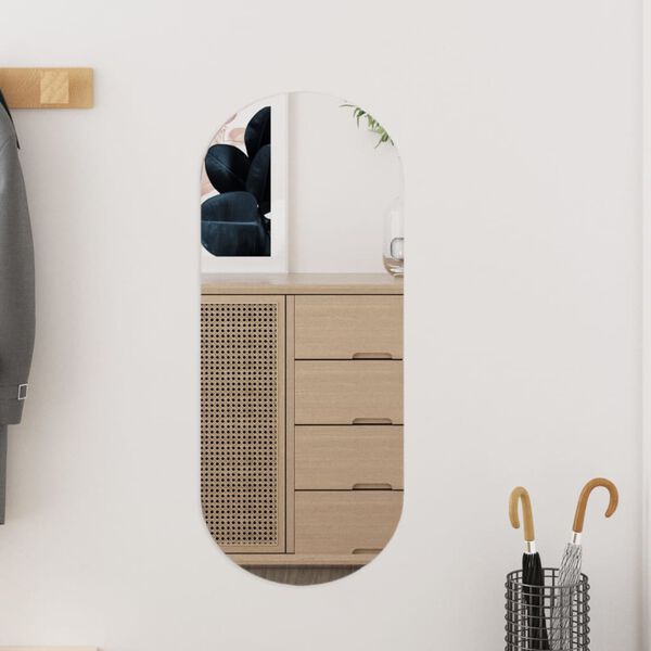 vidaXL Specchio da Parete 25x60 cm Vetro Ovale