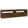 vidaXL Mobile Porta TV con Luci LED 2pz Rovere Fumo 75x35x40 cm