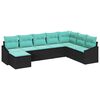 vidaXL Set di divani con cuscino 8 pcs Nero polyrattan