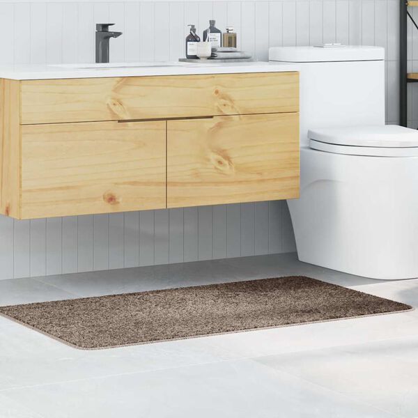 vidaXL Tappetino da bagno antiscivolo Marrone 70 x 120 cm PP