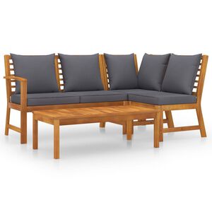 vidaXL Set Divani da Giardino 4 pz con Cuscini in Massello di Acacia