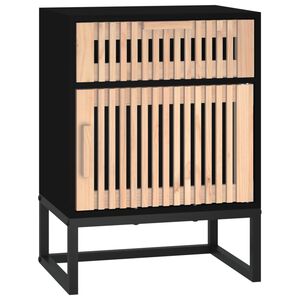 vidaXL Comodino Nero 40x30x55,5 cm Legno Multistrato e Ferro