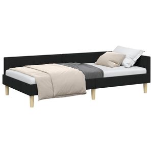 vidaXL Cornice del letto ad angolo Nero 80 x 200 cm Tessuto