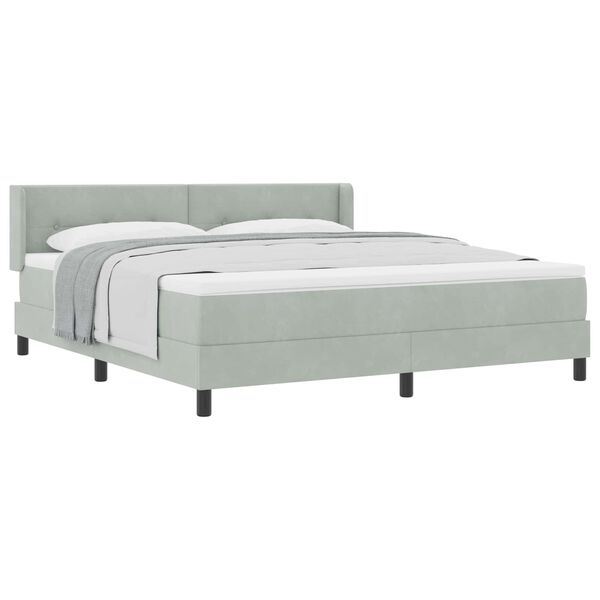 vidaXL Letto a molle con materasso Grigio chiaro 200 x 180 cm Velluto