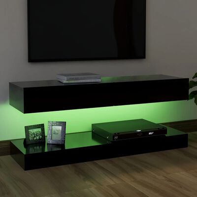 vidaXL Mobile Porta TV con Luci LED Nero 120x35 cm