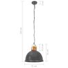 vidaXL Lampada Soffitto Industriale Grigia Rotonda 51 cm E27 in Mango