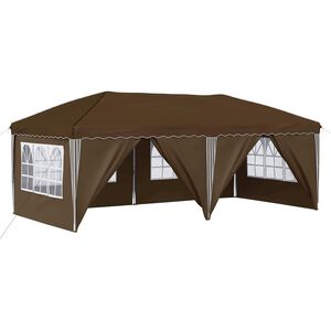 vidaXL Tenda per feste a pop-up 575 x 288 x 245 cm Tortora