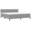 vidaXL Letto a molle con materasso Grigio chiaro 200 x 200 cm Tessuto
