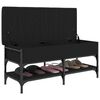 vidaXL Panca Porta Scarpe Nera 102x42x45 cm in Legno Multistrato