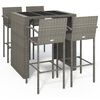 vidaXL Set da Bar da Giardino 5 pz Grigio in Polyrattan