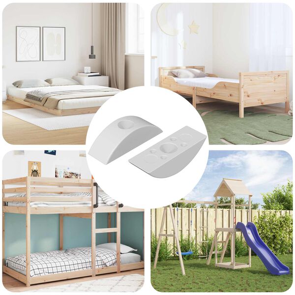 vidaXL Dado a mezzaluna 2 pcs Bianco M6 Polipropilene