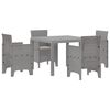vidaXL Set da Pranzo per Giardino 5 pz Grigio chiaro Polipropilene