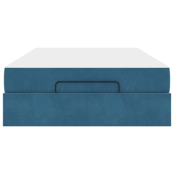 vidaXL Struttura letto con materasso con materasso 2 pcs Blu Velluto