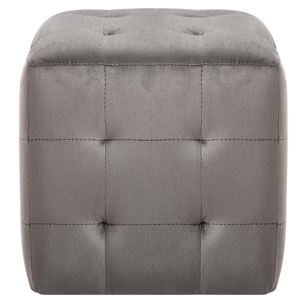 vidaXL Pouf 2 pz Grigio 30x30x30 cm in Velluto