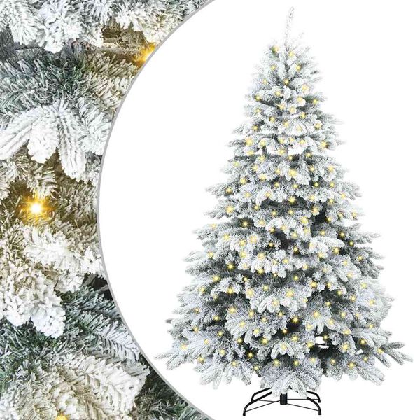 vidaXL Albero di Natale artificiale con 300 LED Bianco 210 cm PE e PVC