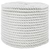 vidaXL Corda di Cotone 10 mm 250 m Bianco 100% Cotone