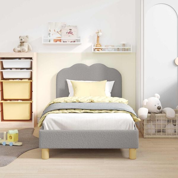 vidaXL Struttura letto bambini con testata Grigio chiaro 80 x 160 cm