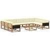 vidaXL Set di divani da esterno con cuscino 10 pcs Naturale e Crema