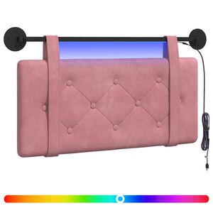 vidaXL Testiera sospesa Con luce LED Rosa Velluto