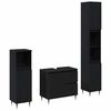 vidaXL Set di mobili per il bagno 3 pz Rovere Nero 30 x 30 x 190 cm