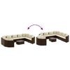 vidaXL Set Divani da Giardino 10pz con Cuscini in Polyrattan Marrone