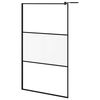 vidaXL Parete Doccia Walk in 115x195 cm in Vetro Smerigliato ESG Nero