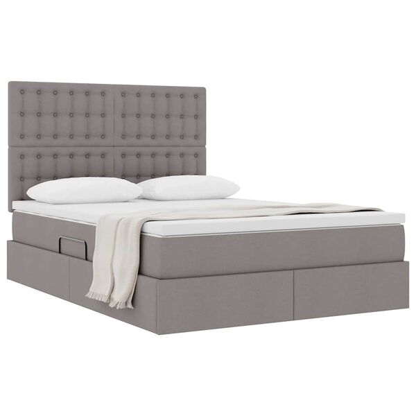 vidaXL Letto con contenitore e materasso Talpa 140 x 190 cm Poliestere