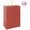 vidaXL Sacchetti di Carta 50 pz con Manici Rossi 32x17x44 cm