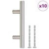 vidaXL Maniglie per Mobili 10pz Argento Interasse fori 64 mm Lunghezza totale 100 mm in Acciaio Inox
