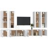 vidaXL Set Mobili Porta TV 8pz Bianco in Legno Multistrato