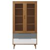 vidaXL Vetrina MOLDE Marrone 90x35x175 cm in Legno Massello di Pino