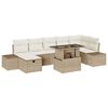 vidaXL Set Divano da Giardino 8 pz Beige polyrattan