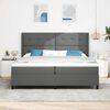 vidaXL Letto a molle con materasso Grigio scuro 200 x 200 cm Tessuto