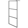 vidaXL Parete Doccia Walk-in in Vetro Trasparente ESG Nera 80x195 cm