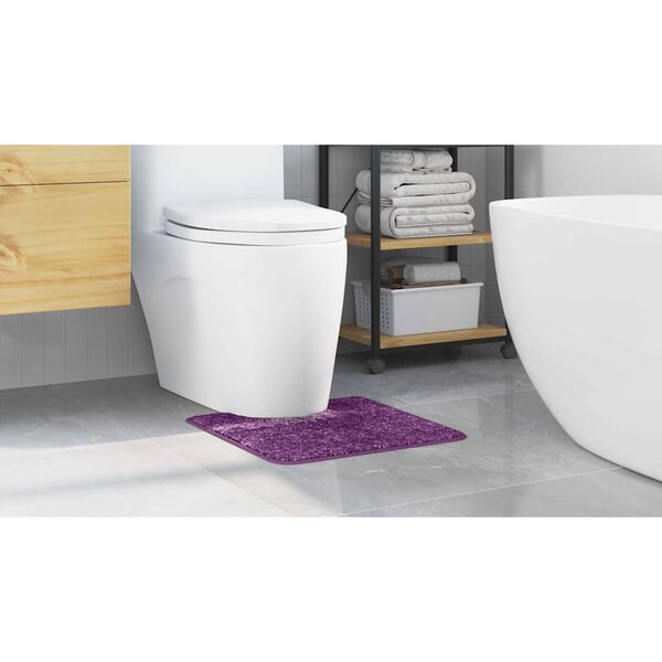 vidaXL Tappeto Antiscivolo per Bagno con Taglio per Toilette Viola
