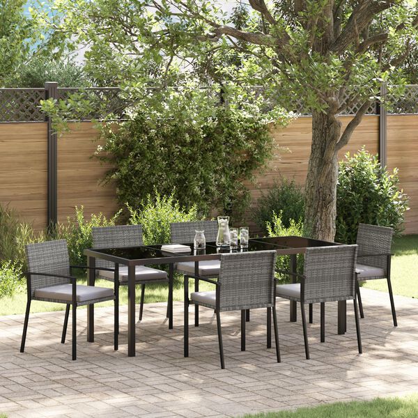 vidaXL Set da Pranzo per Giardino 6 pcs Grigio