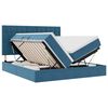 vidaXL Letto con contenitore LED e materasso Blu Scuro 200 x 200 cm