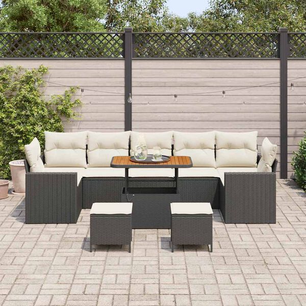 vidaXL Set Divano da Giardino 13 pcs Beige e Crema polyrattan