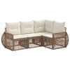 vidaXL Set Divano da Giardino 4 pz Beige e Bianco Crema polyrattan