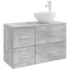 vidaXL Set di mobili per il bagno 2 pz Grigio Cemento
