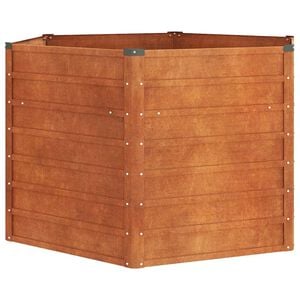 vidaXL Letto Rialzato da Giardino Ruggine 129x129x77 cm Acciaio Corten