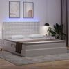 vidaXL Letto con contenitore e LED con led Bianco Puro 160 x 200 cm