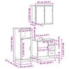 vidaXL Set Mobili da Bagno 3 pz Rovere Fumo in Legno Multistrato