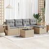 vidaXL Set Divano da Giardino 6 pz con Cuscini Beige in Polyrattan
