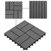 vidaXL Piastrella per Decking 11 pcs Grigio 30 x 30 cm WPC