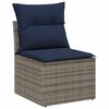 vidaXL Set Divano da Giardino con cuscino 7 pcs grigio e blu navy