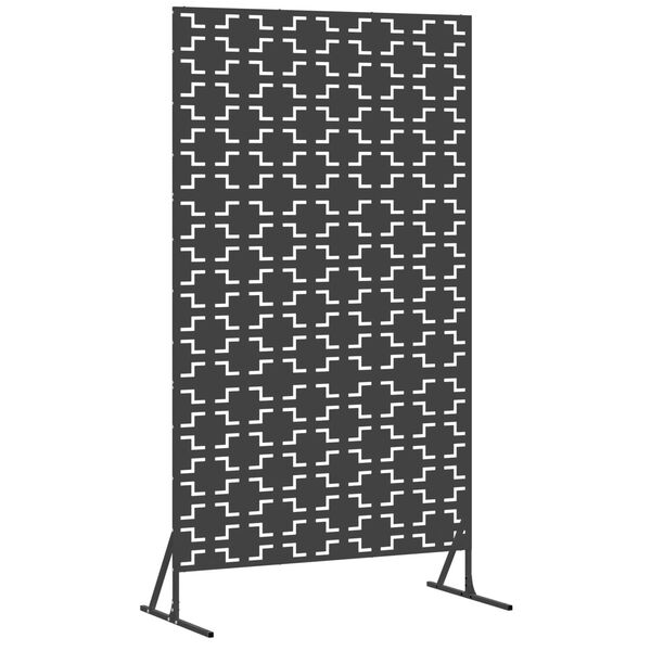 vidaXL Schermo per Privacy Nero 100 x 50 x 180 cm Acciaio