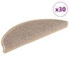 vidaXL Tappeti Adesivi Scale Aspetto Sisal 30pz 56x17x3cm Beige Chiaro